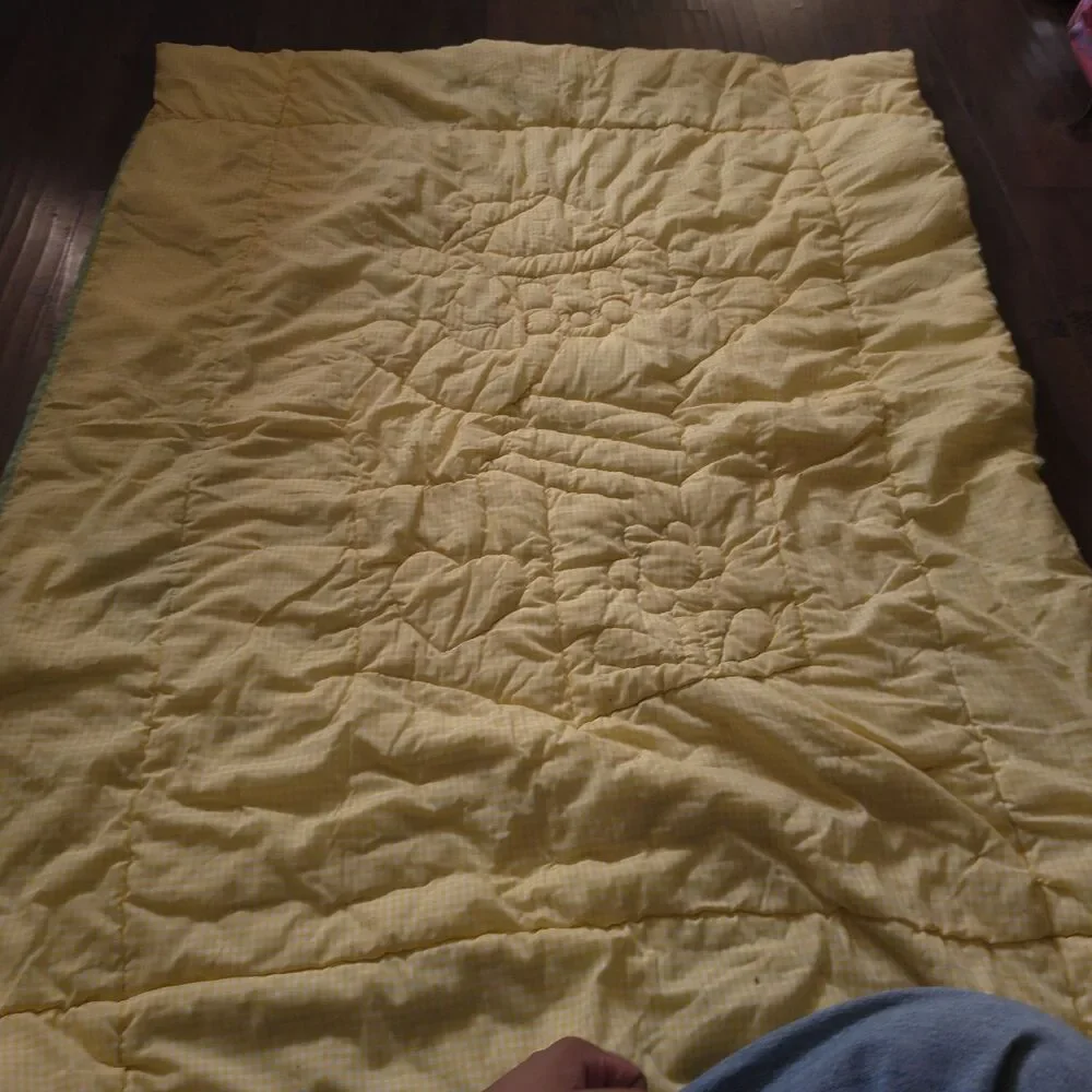 Vintage Handmade Jack in the Baby Quilt 41”x 53” Baby Heart Applique Blanket